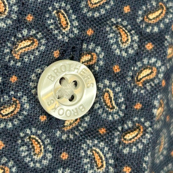 Brooks Brothers Regent Men's Long Sleeve Button Down Micro Paisley Print Size L - Picture 4 of 10